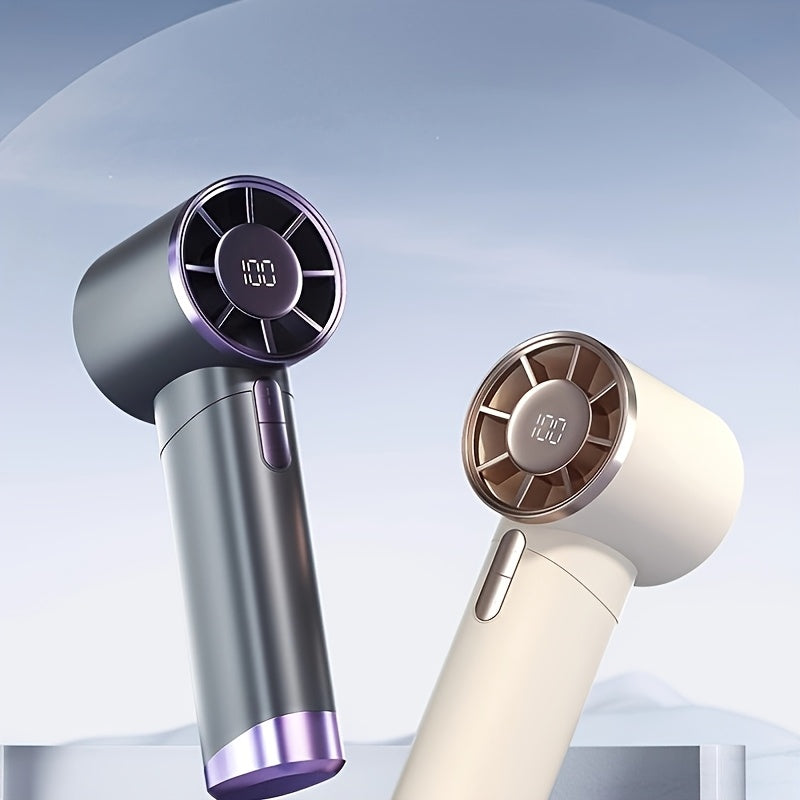 Ручной вентилятор с турбо-режимом на 100 скоростей, перезаряжаемой батареей 3000 мАч, LED-дисплеем
