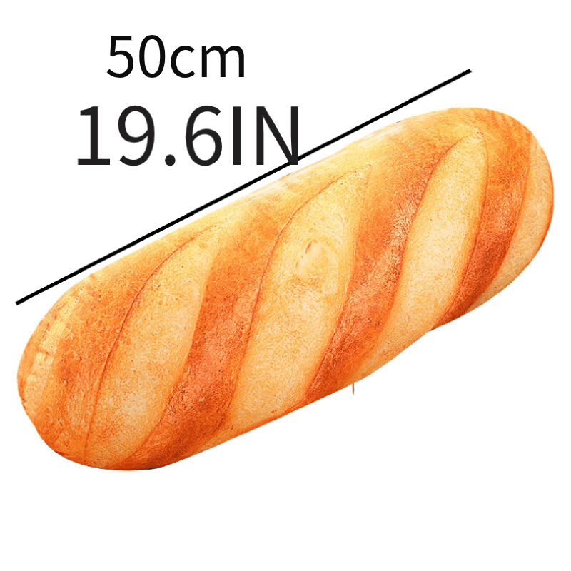 3D Simulation Bread Plush Toy for Kids Food-Shaped Hilarious Pillow Washable Polyester Gift