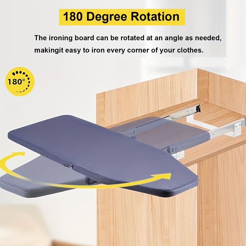 Metal Ironing Board with 180° Rotating Design, Space-Saving, No Electricity