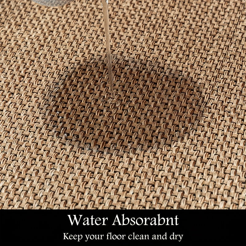 Set of 2 Non-Slip Woven Kitchen Rugs and Mats with Rubber Backing Washable