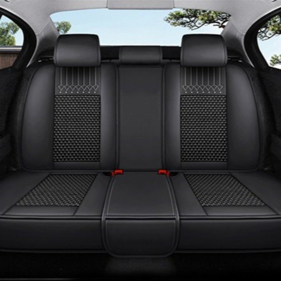 Universal Car Seat Covers Breathable Fabric Full Set Black Red Five Seat