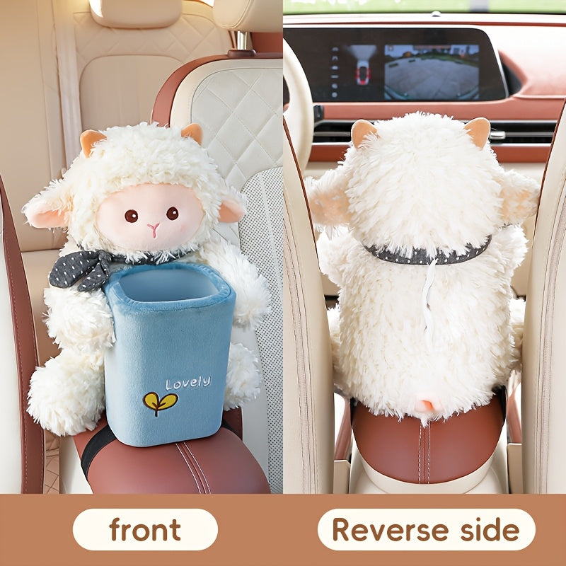 Car Tissue Holder and Trash Can Combo for Car Interior Storage Organizer