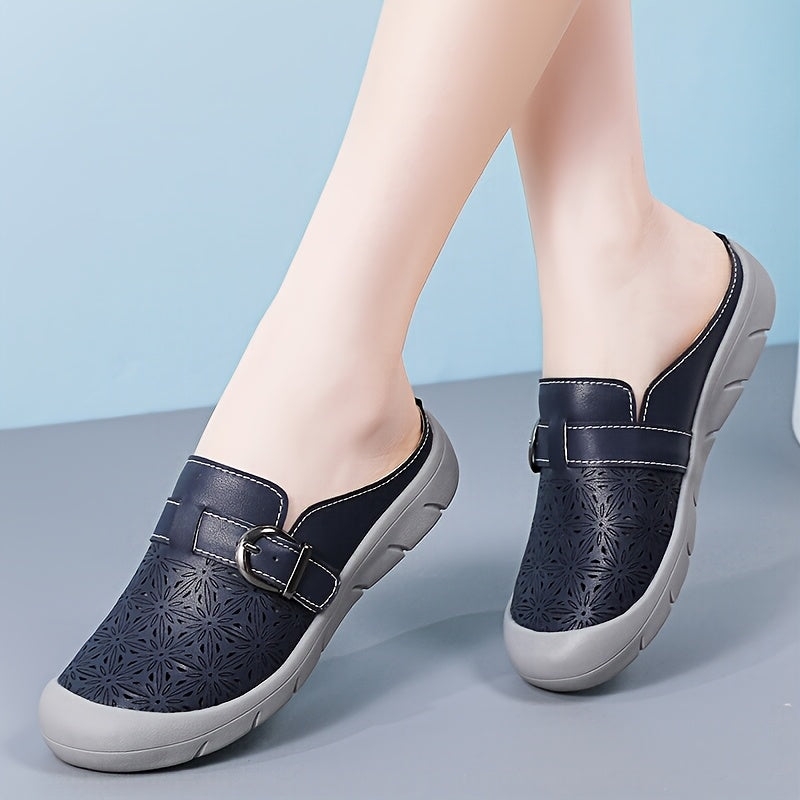 Women's Slip-On Loafers Casual Hollow-Out Summer TPR Sole Platform Shoes