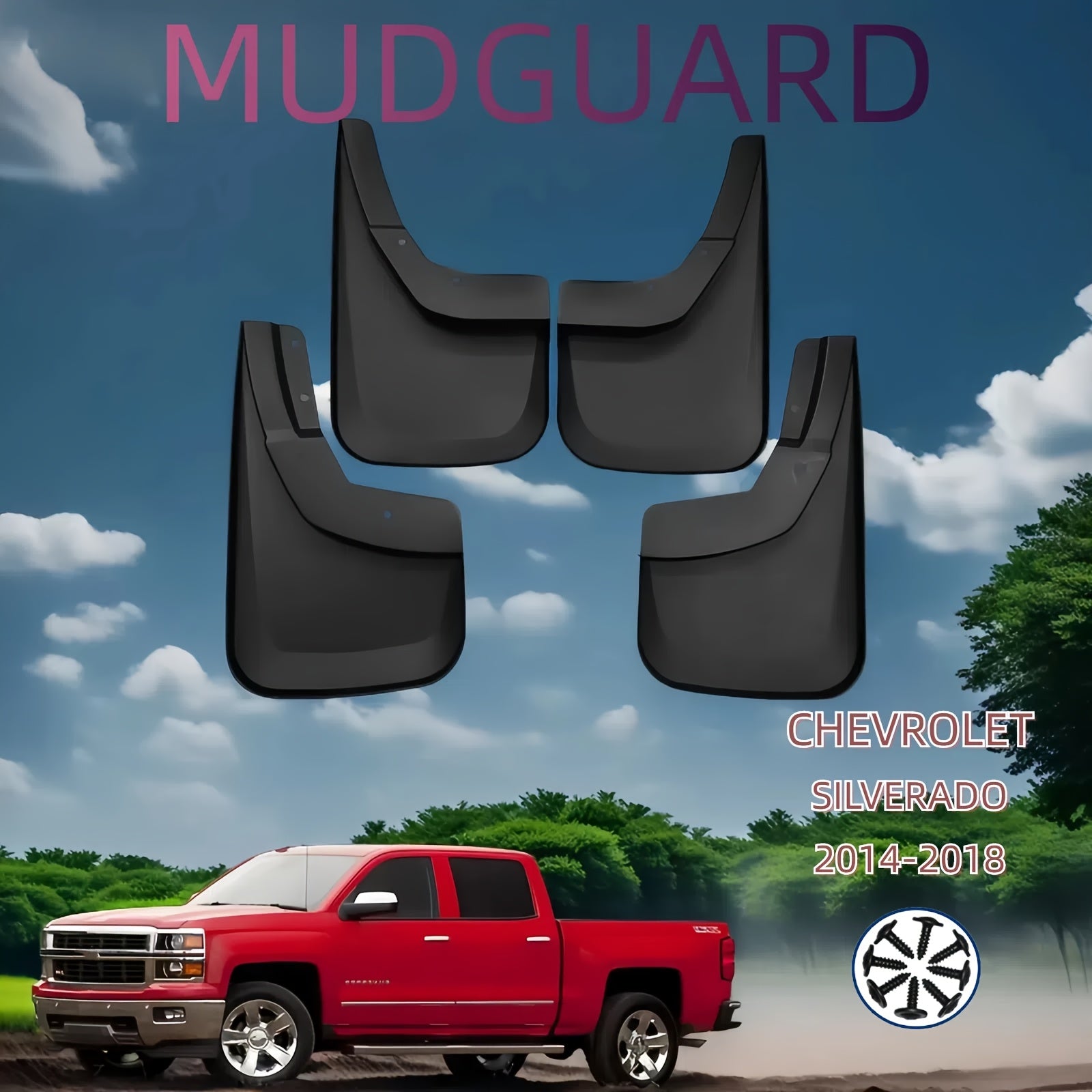Universal Rubber Mud Flaps Set for Cars Flexible Splash Guards Easy Install