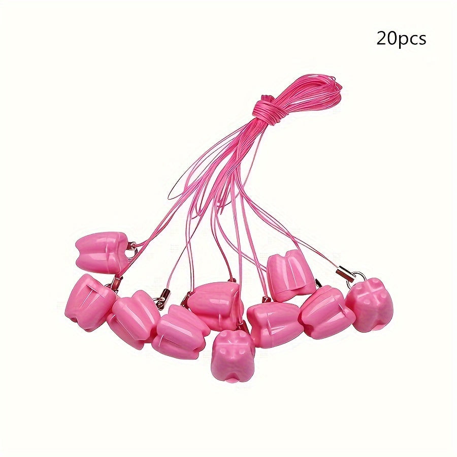 Juego de 20 cajas de almacenamiento de dientes adorables con cuerdas colgantes para niños y bebés