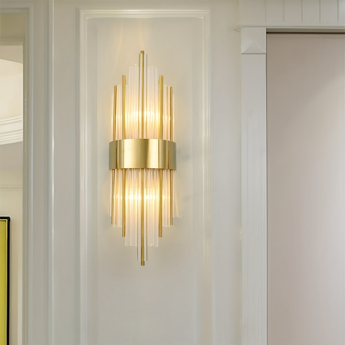 Lámpara de pared de cristal para dormitorio o sala de estar, estilo nórdico, empotrada, sin cables