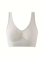 Wireless Full Coverage Seamless Tank Bra for Women with Push-Up Support