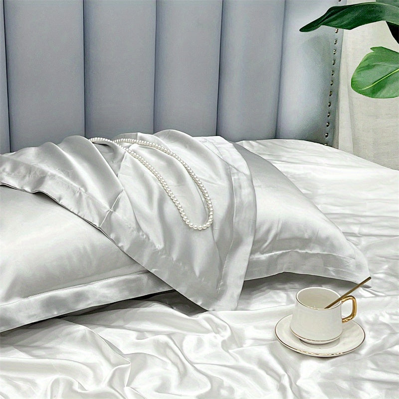 Luxurious Satin Pillowcase with Envelope Closure, Breathable Polyester, Solid Color
