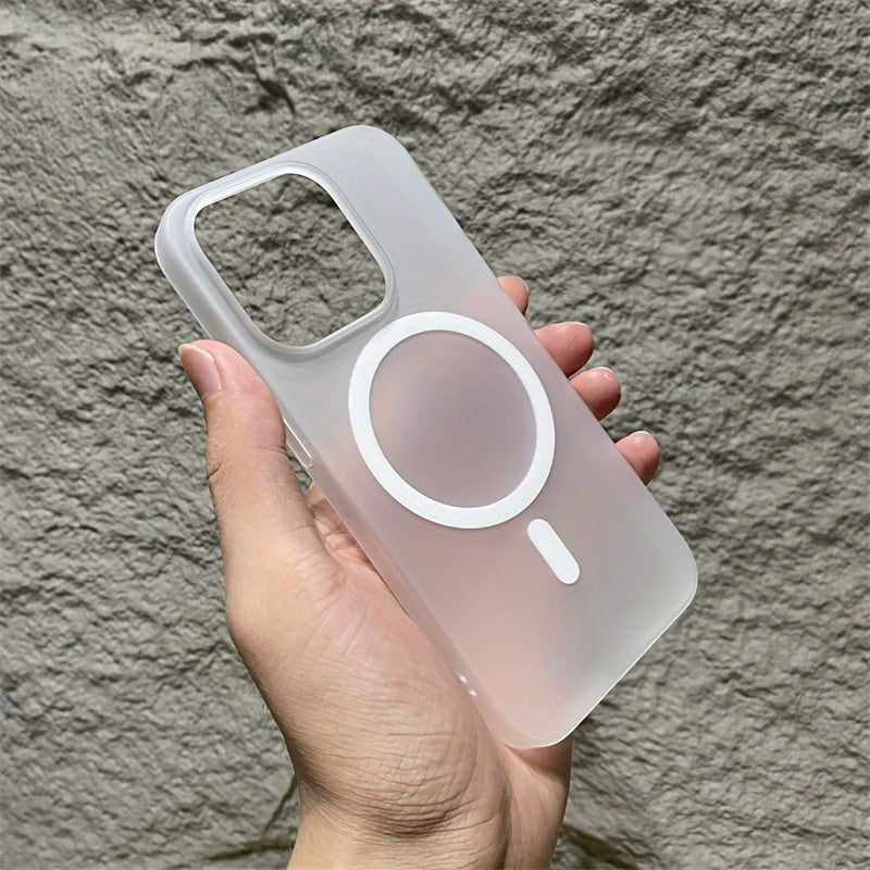 Ultra Thin Translucent Matte Magnetic Phone Case for iPhone Models Wireless Charging Compatible