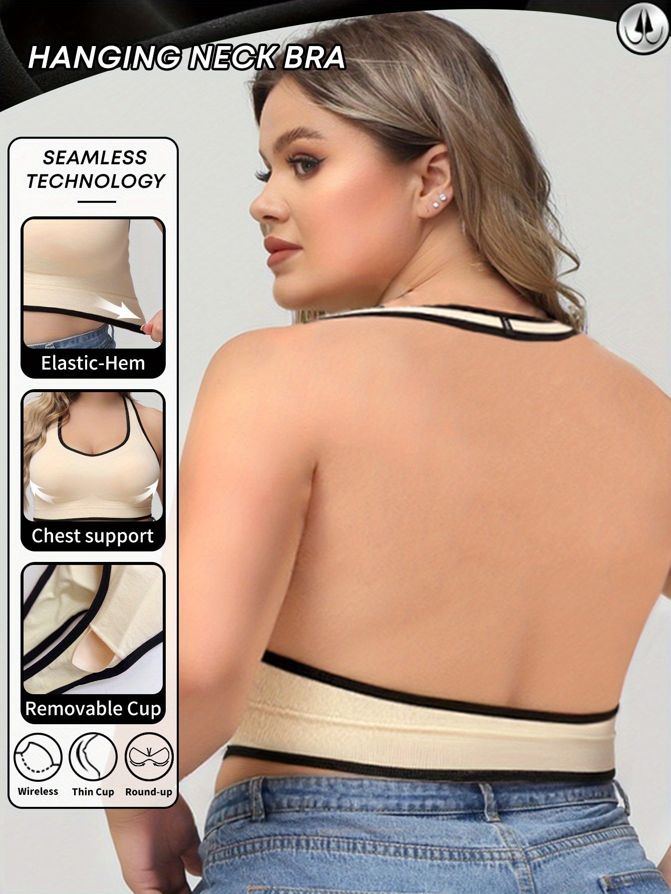 Women's Seamless Breathable Yoga Sports Bra with Chest Support