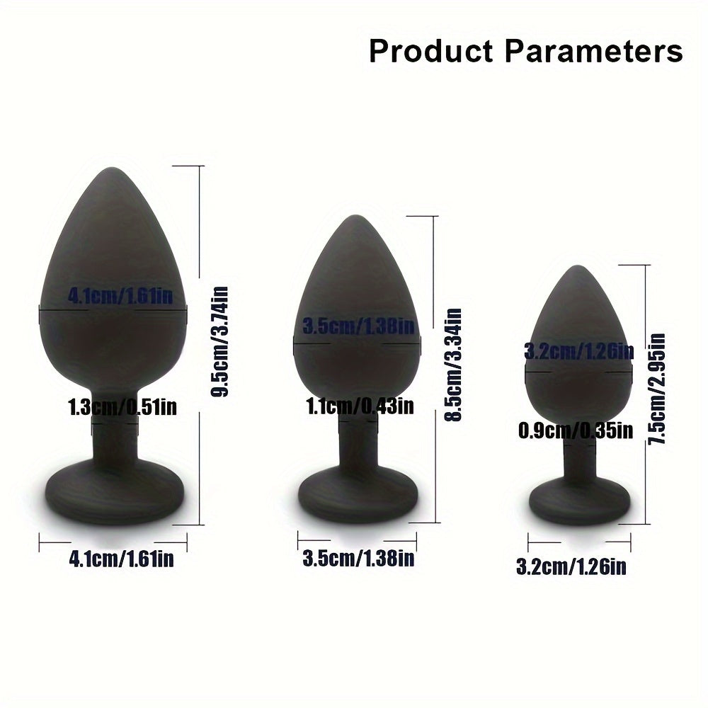 Adult Silicone Anal Plug Set Non-Powered 3 Sizes Beginner Butt Toys