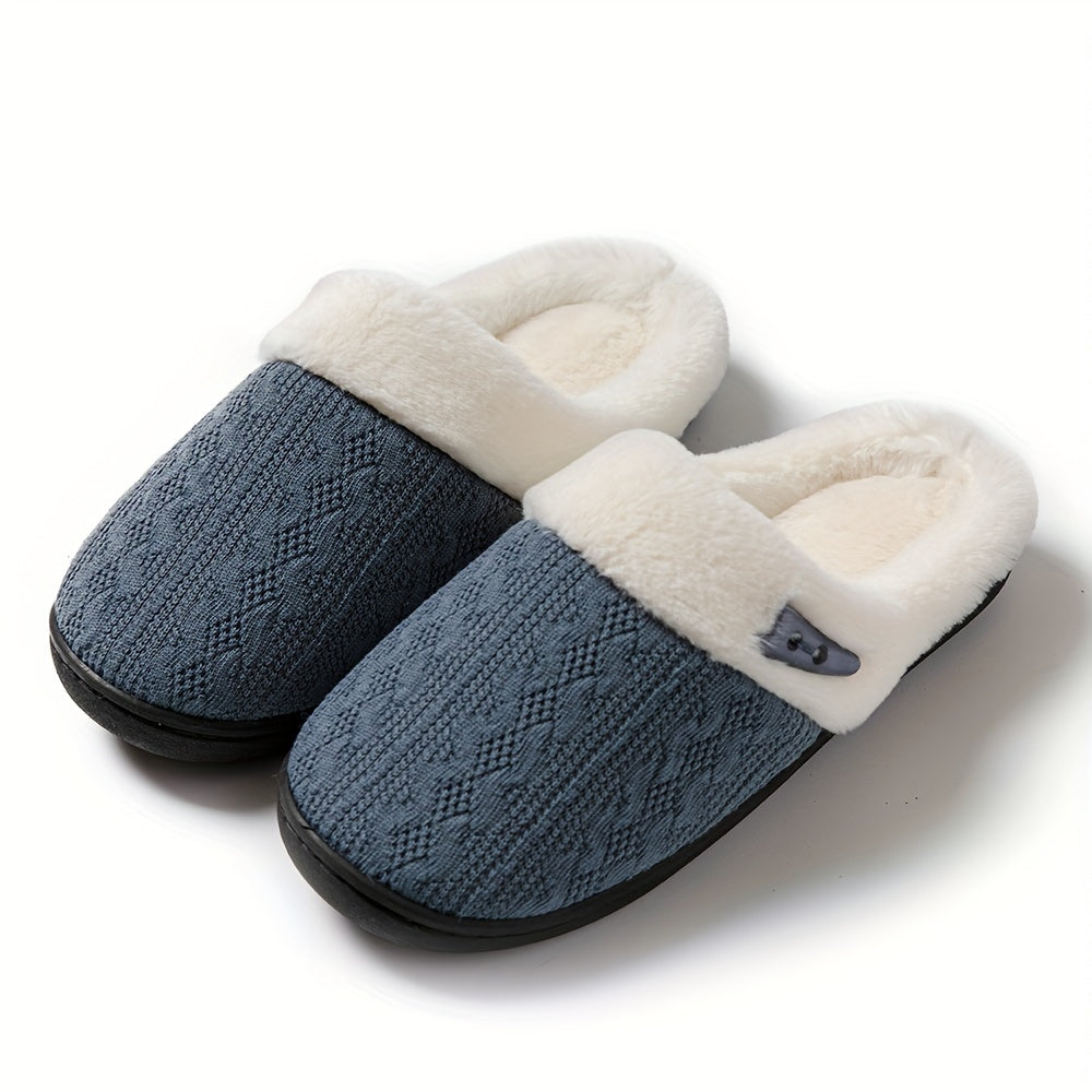 Women's Warm Plush Indoor Slippers, Non-slip Cozy Soft Sole Slides