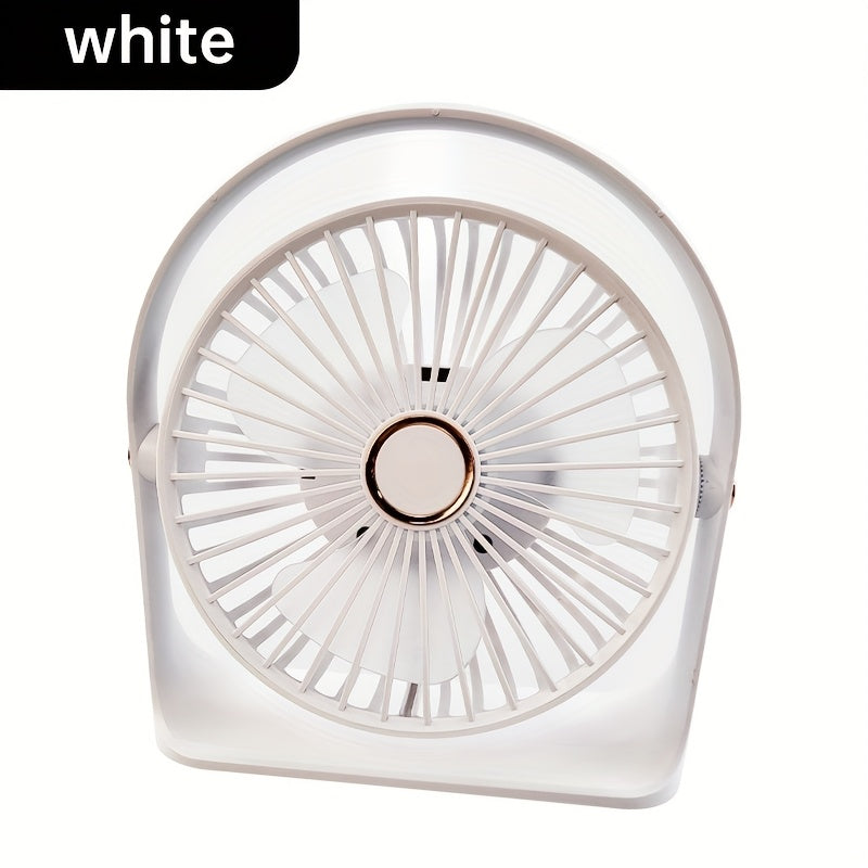 6-Inch USB Rechargeable LED Fan with Night Light, Portable Desk Fan