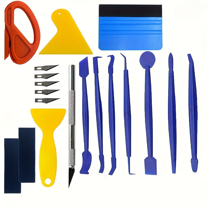 Car Wrapping Vinyl Tool Kit - 19 Pieces, Window Film Tinting Squeegee and Edge Trimming
