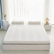 Breathable Non-Slip Mattress Pad 6-8cm Thick Polyester Woven Fabric White