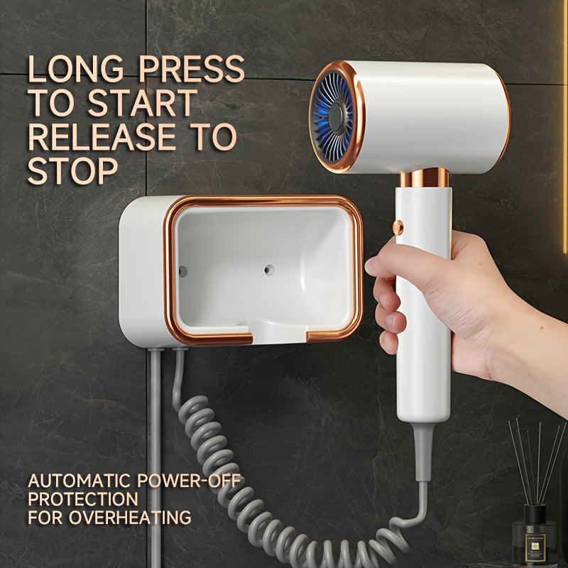 2000W Wall-Mounted Hair Dryer for Hotels No Drilling Installation 5 Modes Cold Hot Air