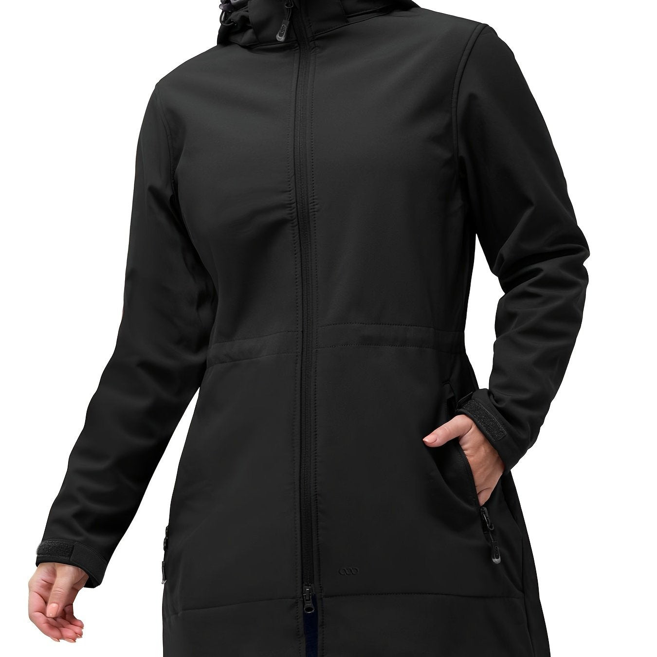Women's Waterproof Softshell Jacket Hooded Fleece Lined Windproof Solid Color Fall Winter