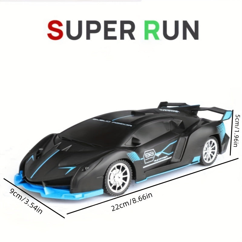 High-Speed RC Drift Car with LED Lights in Red Blue or Black for Kids 3+