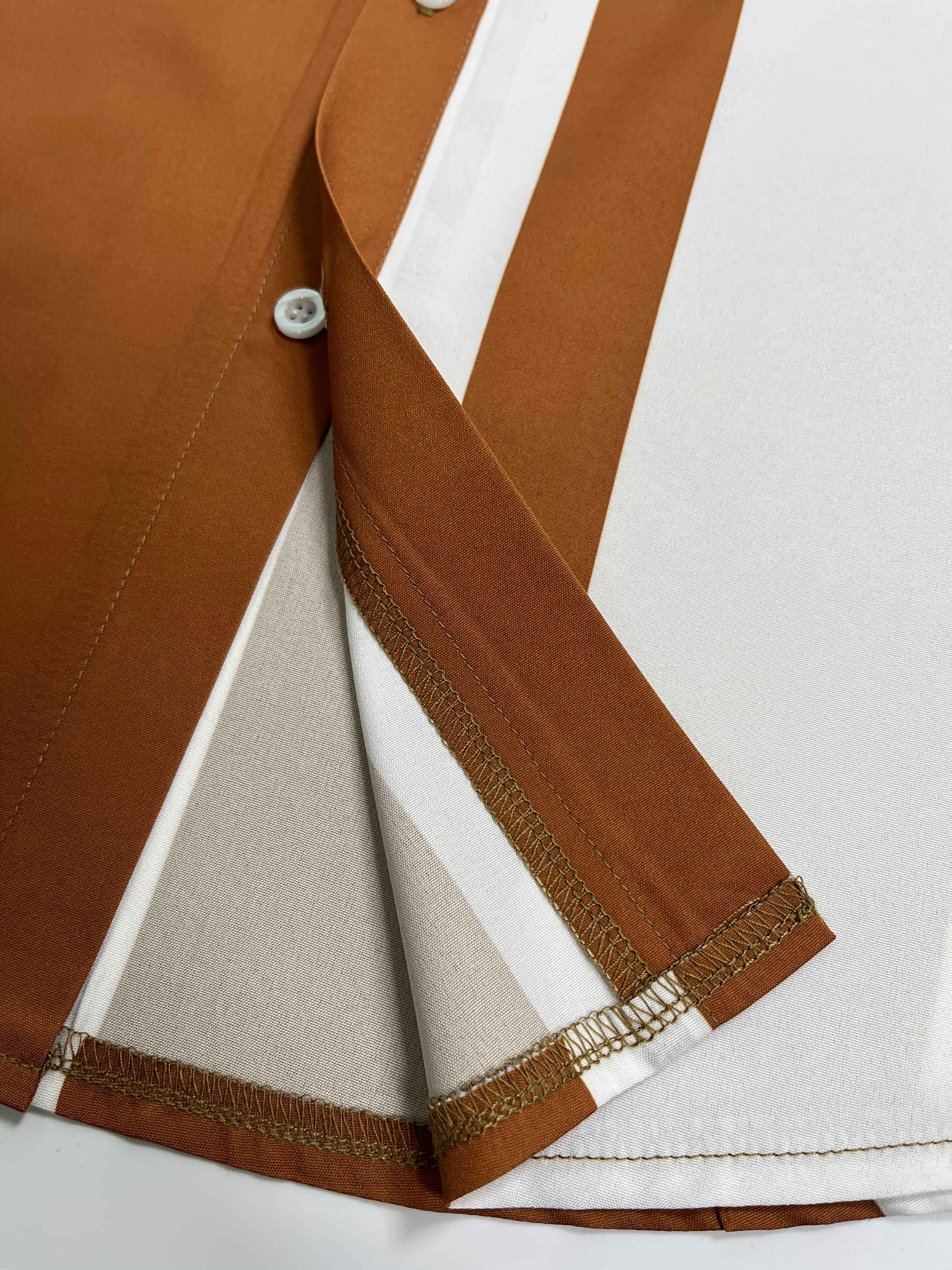 Men's Casual Outfit Set Short Sleeve Shirt and Straight Pants Polyester Geometric