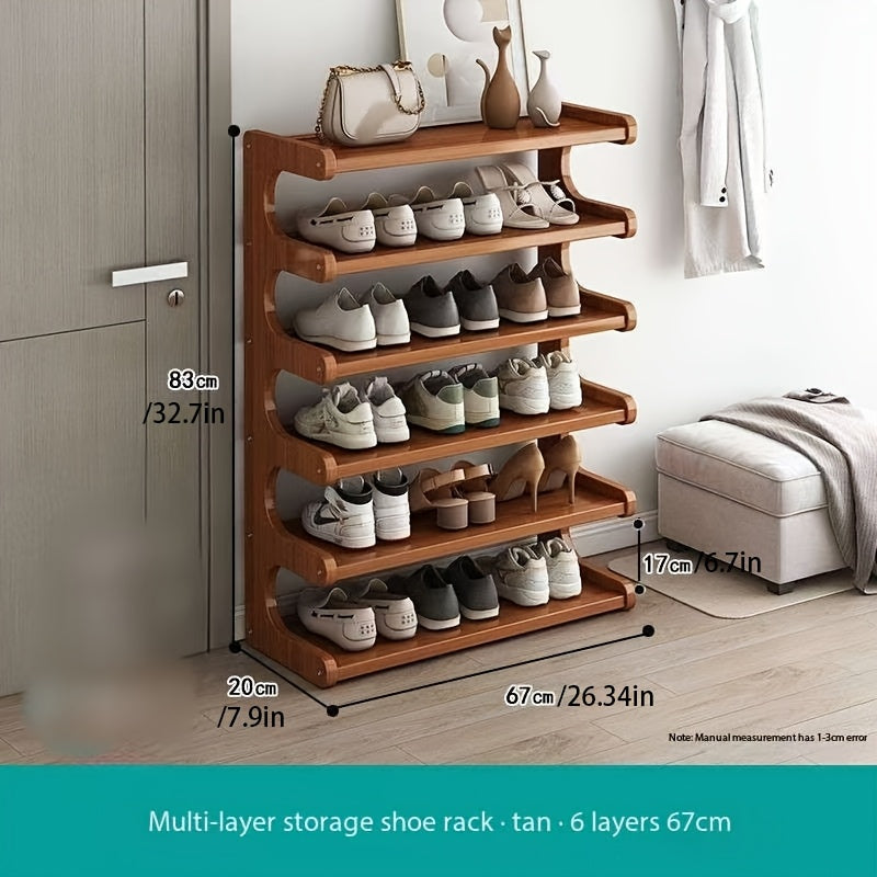 Bamboo Shoe Rack Multi-Layer Storage Space Saver Easy Assembly Entryway Dorm Room