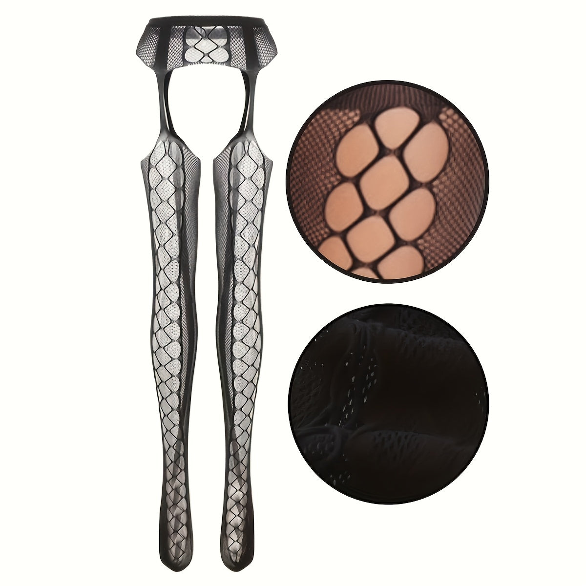 Women Fishnet Stockings Garter Belt Set Plus Size Exotic Roleplay