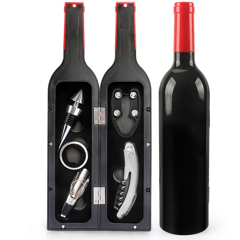 Portable Wine Opener Set Metal and Plastic No Electricity Gift for Holidays