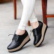 Women's Low Top Sneakers Solid Color Lace-Up All-Season PU Sole