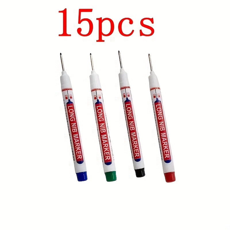 15pcs Oil-Based Carpenter's Marking Pens for Wood Ceramic Bathroom