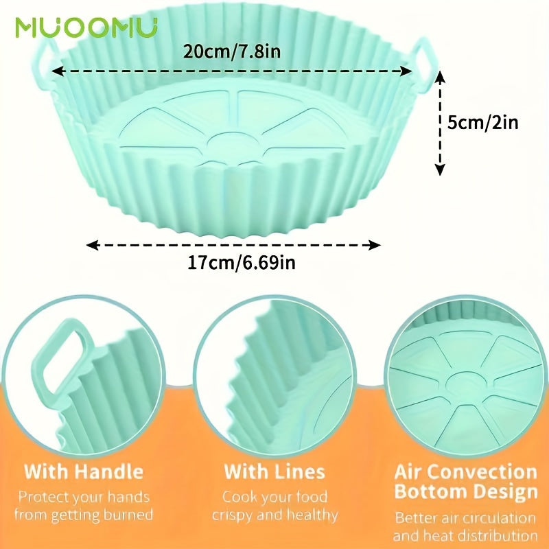 2 Pieces Air Fryer Silicone Pot Reusable Liners Kitchen Accessories Compatible with Ninja Tower COSORI