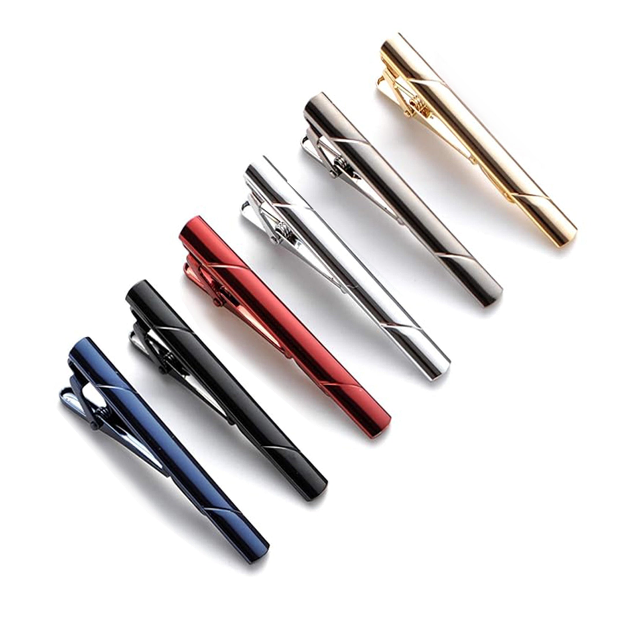 Set of 3/6 Men's Silver Tie Clips for Wedding Business Dress Accessories