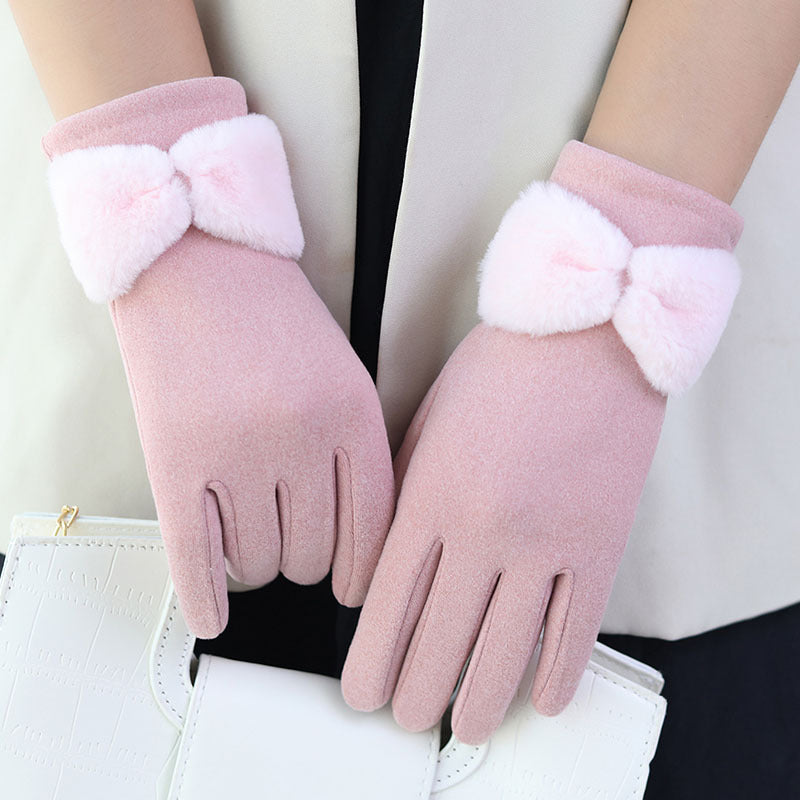 Women's Winter Gloves Warm Windproof Touchscreen Leather Gloves
