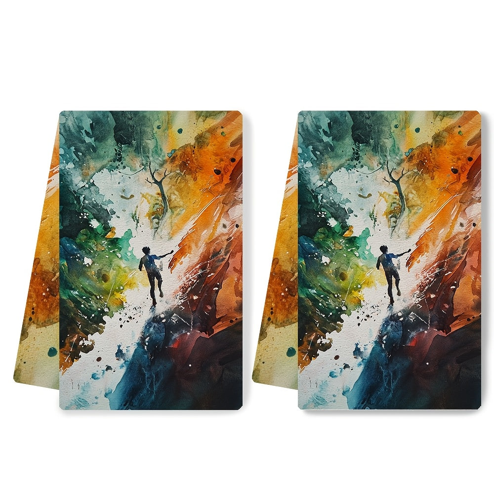 Vibrant Abstract Art Kitchen Towels 40x60cm Soft Absorbent Machine Washable