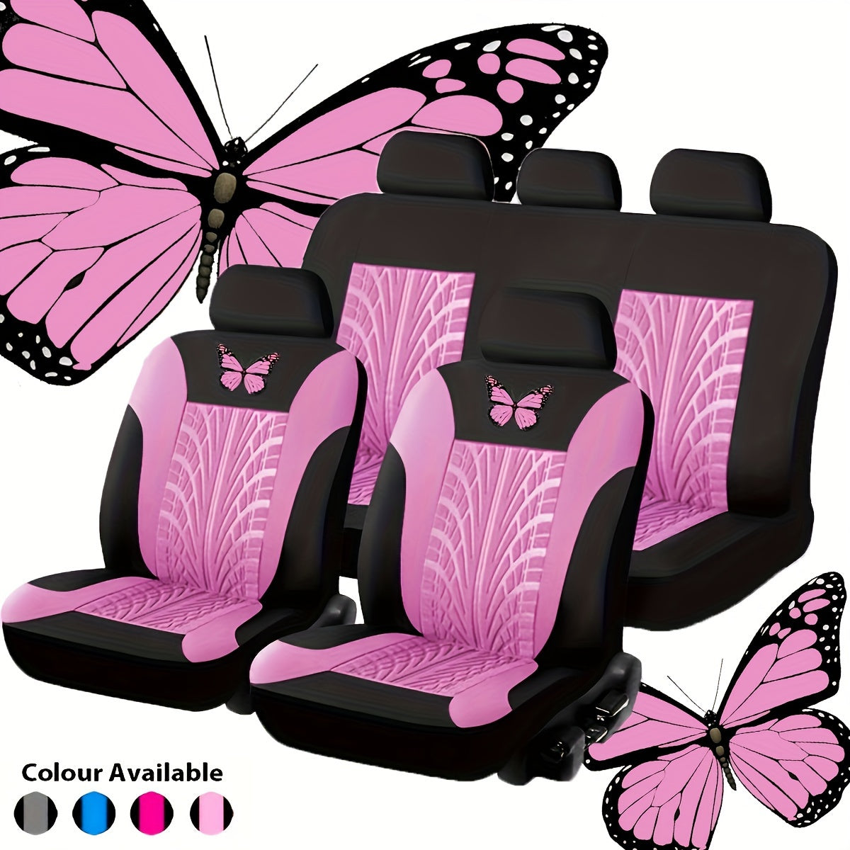 Universal Car Seat Cover 9-Piece Set for 5 Seats Breathable Fabric
