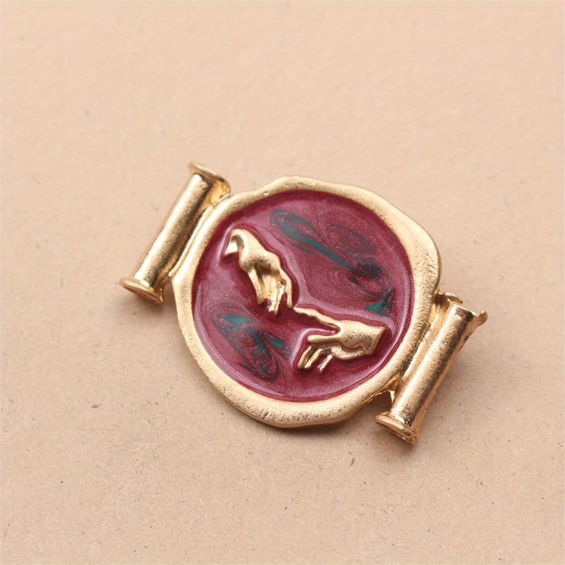 Vintage Enamel Brooch for Women Irregular Shape Hand-Design Elegant Jewelry Gift
