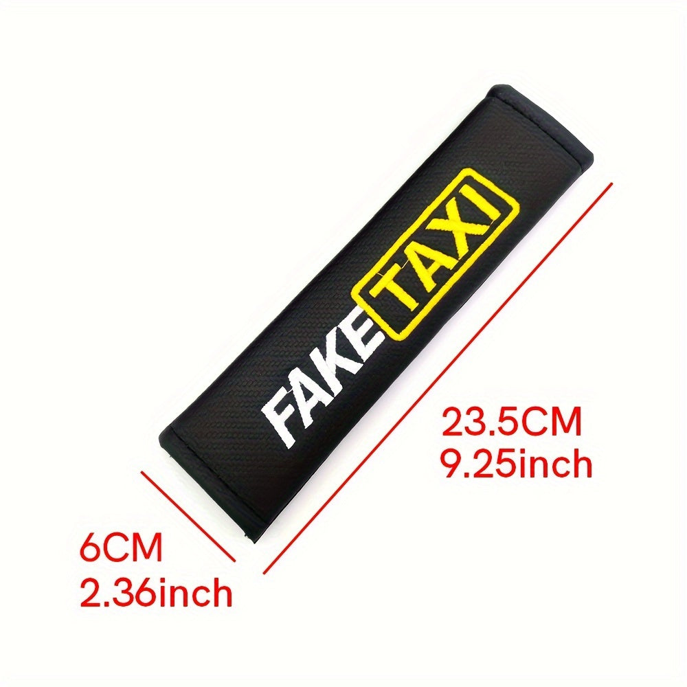 Universal Carbon Fiber Look Car Seat Belt Shoulder Pads Soft Faux Leather Covers 2pcs