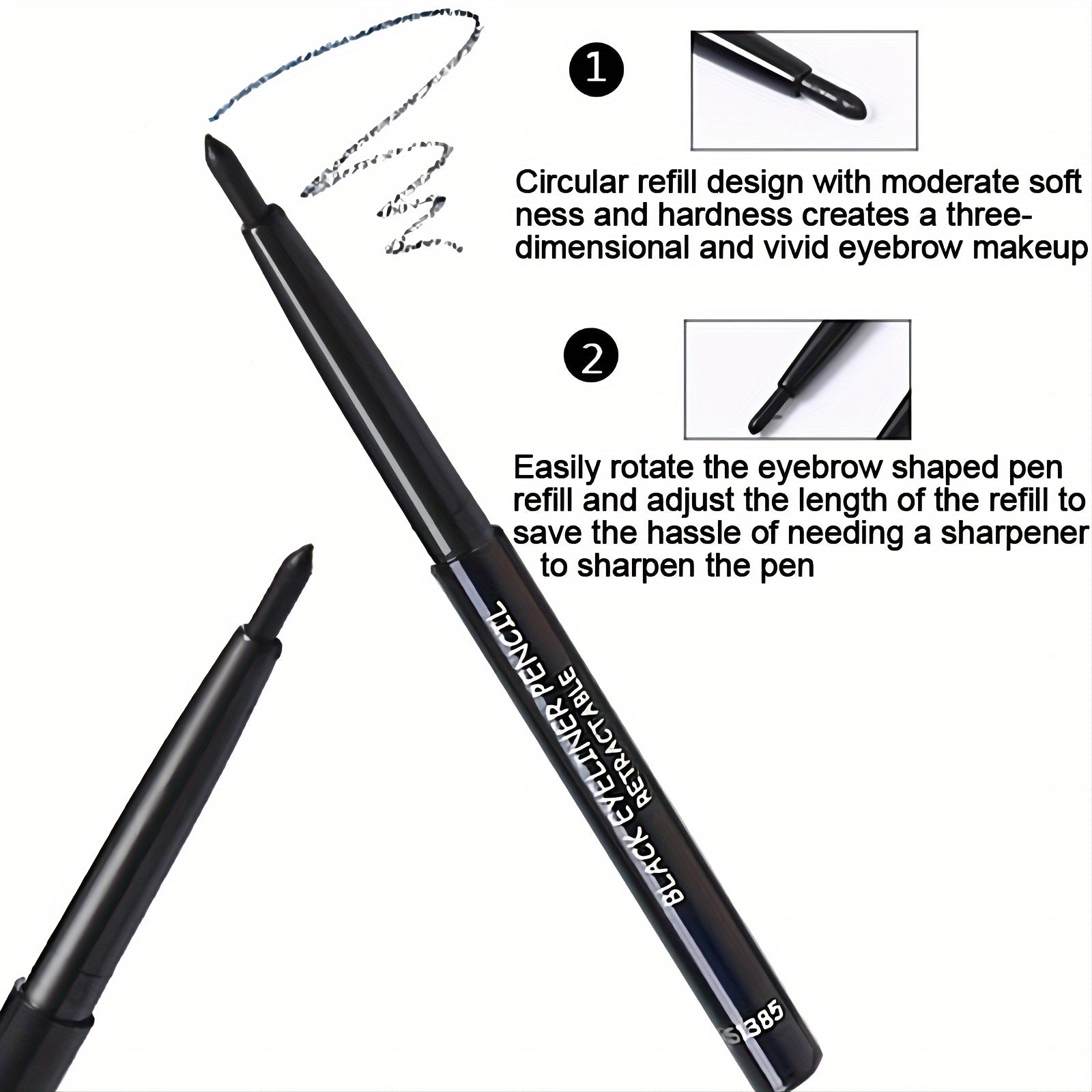 Pink Eyeliner Pencil Brown Waterproof Long-Wearing 3-in-1 Eyeshadow Lip Liner