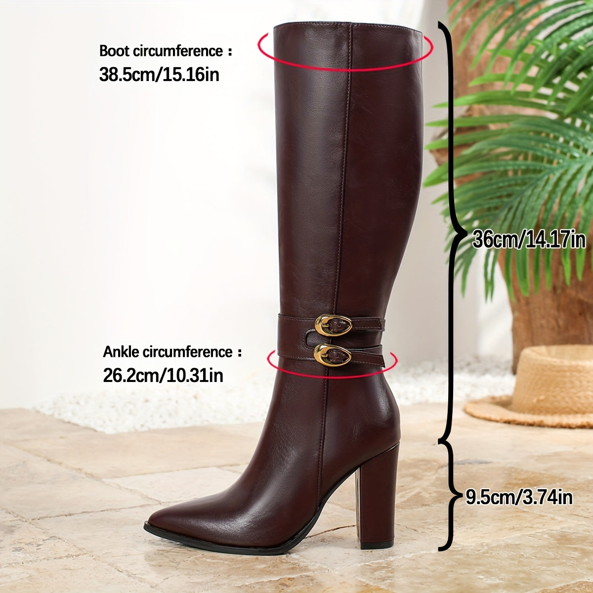 Ayollar uchun sintetik charmli o'rta uzunlikdagi qoqil va yon zippersi bilan blokli taglikli botinkalar