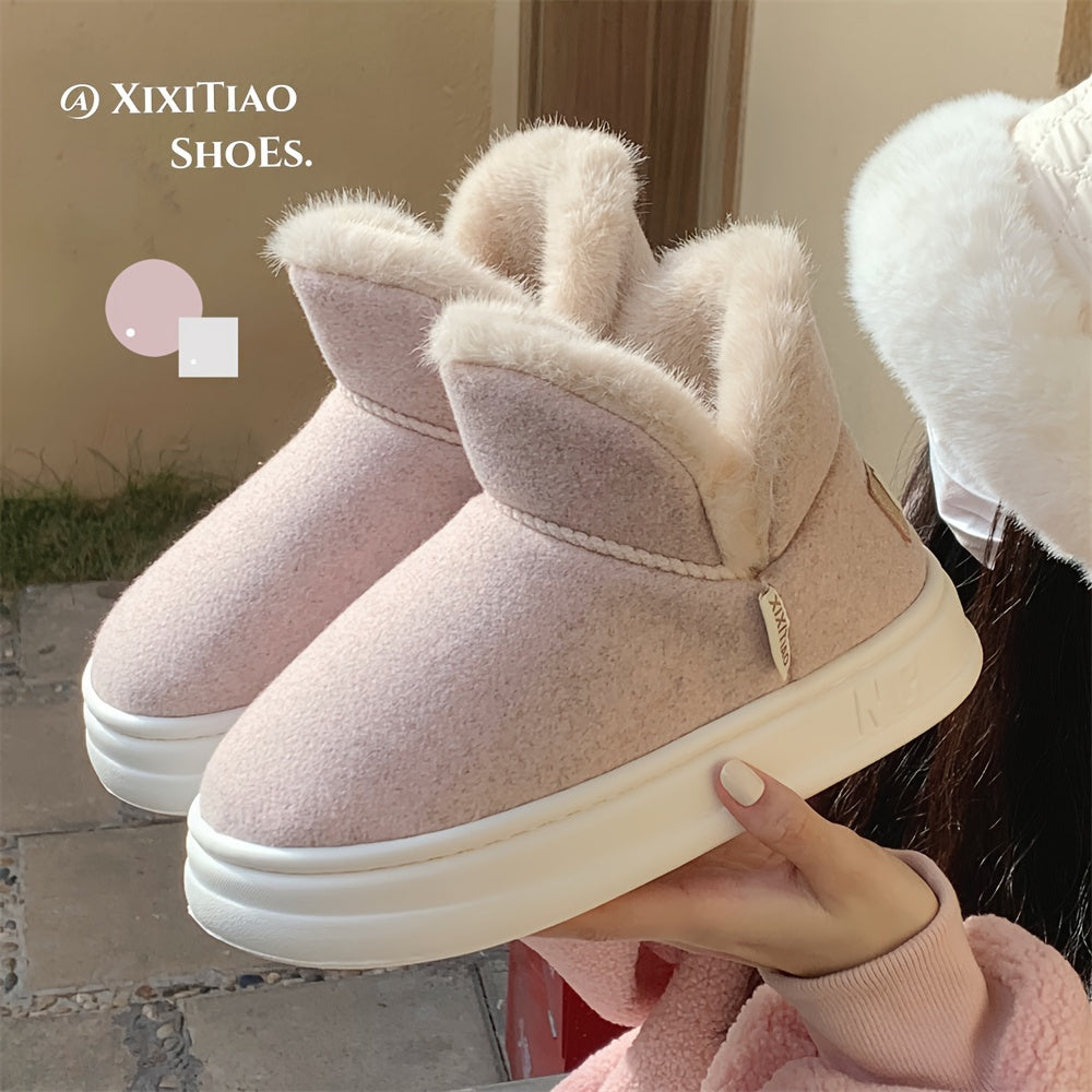 Детские меховые снегоступы противоскользящие зимние уличные повседневные для мальчиков и девочек низкий топ