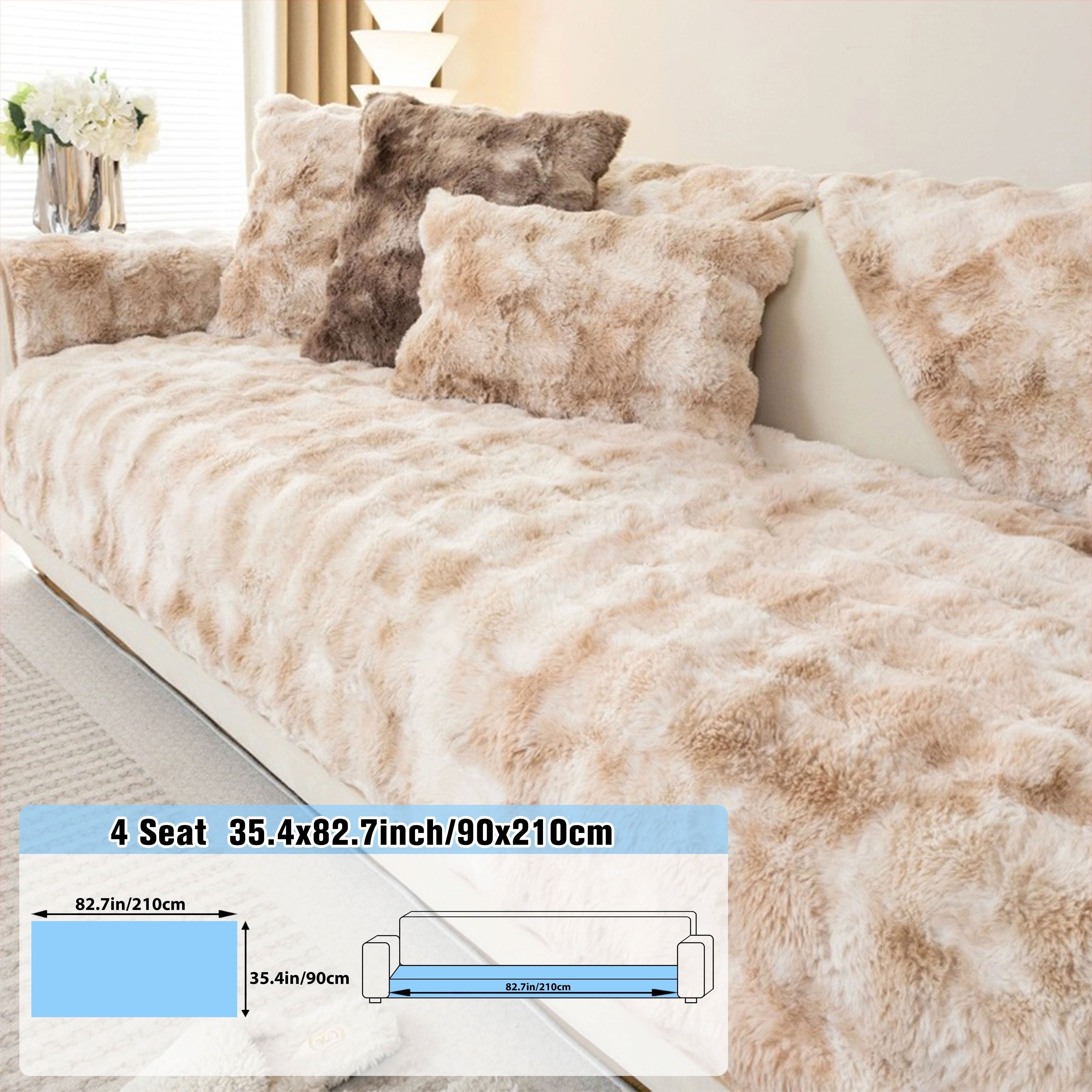 Плюшевое покрытие для дивана на зиму подходит для спальни, гостиной, офиса, домашнего декора