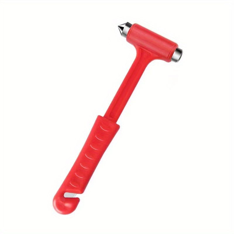 Multifunctional Safety Hammer for Emergency Window Breakage Red Metal Plastic