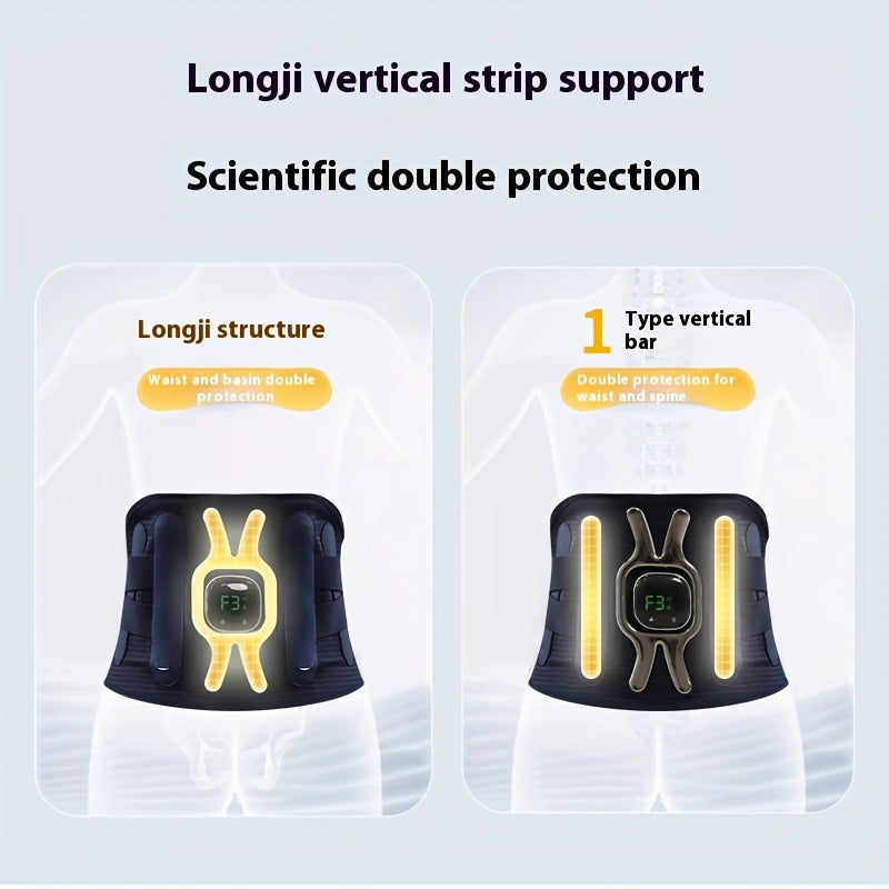 3 ta harorat sozlamalari, ikki tomonlama qo'llab-quvvatlash, ajratiladigan to'liq tanali massajer, uzoq muddatli batareya, aqlli LED sensorli ekran, o'tirish yoki turish uchun mos, uchun mo'ljallangan massaj bel bog'ichi