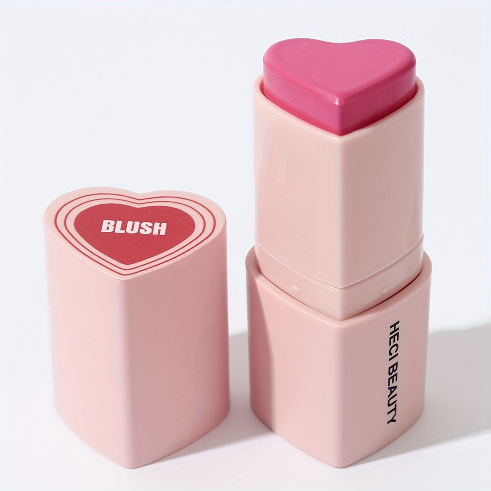 Ayollar uchun yurak shaklidagi kremli blush stick, suv o'tkazmaydigan, rangni to'g'irlash, tabiiy yakuniy