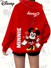 Girls Cotton Hoodie Zip-Up Sweatshirt with Cartoon Print Black White