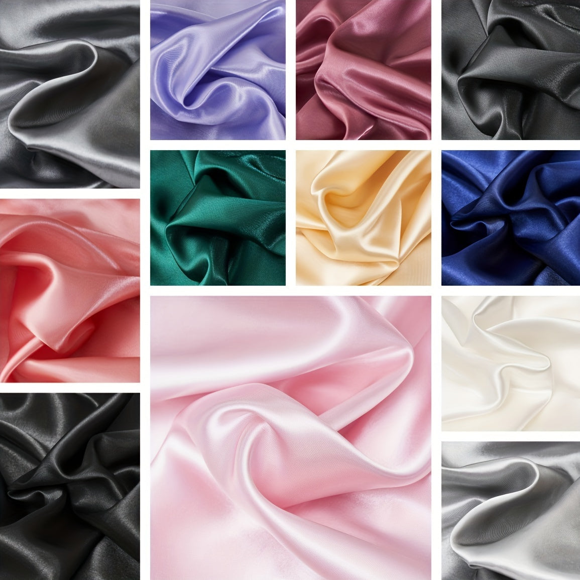 Satin Pillowcases Set of 2 with Elastic Bands, Soft Non-Slip Fabric for Bedroom