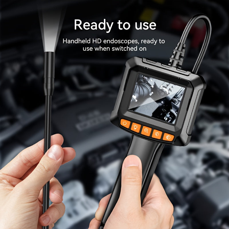 Industrial Endoscope with 8mm HD Camera 2.4 Inch LCD 8 LED Lights 16.5ft Cable