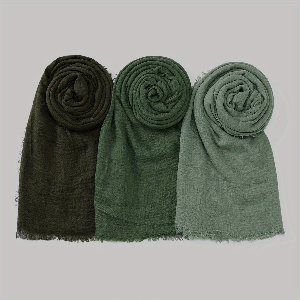 3 ta minimalistik pufli pleatli hijablar to'liq ranglar nafas oladigan kundalik sharflar