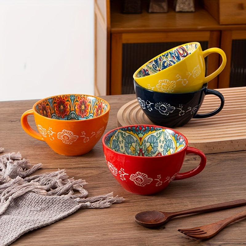 15oz Ceramic Mug with Handle for Coffee Tea Latte and Soup