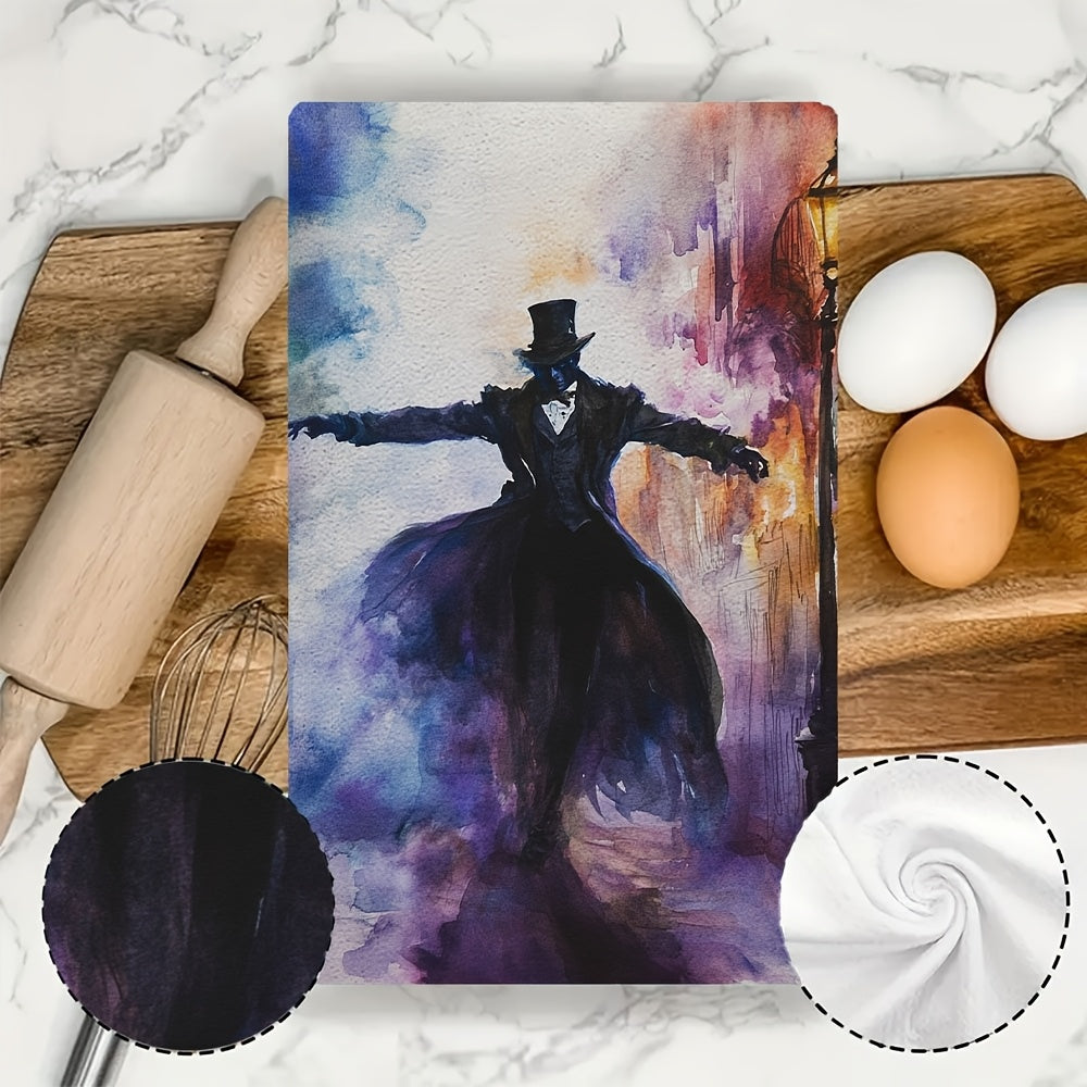 Set of 2 Ultra Soft Kitchen Towels with Phantom of the Opera Design 40x60 cm
