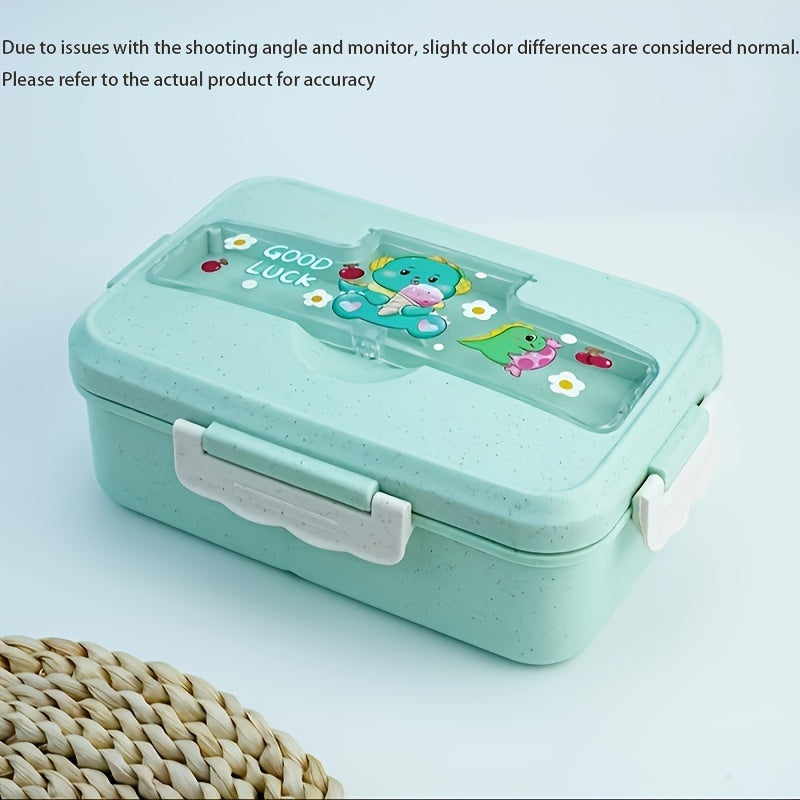 Leak-Proof Insulated Lunch Box with Cartoon Design, Microwave Safe Bento for Students and Professionals