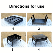 Sayohat uchun portativ mini ko'mir grill, lager, piknik va barbekyu uchun mukammal, osonlik bilan yopiladigan dizayni bilan mazali ovqat pishiring.